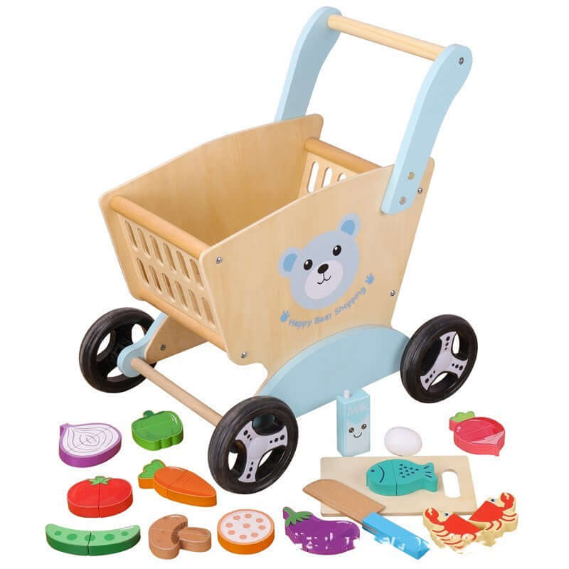 Shopping Cart with Play Food