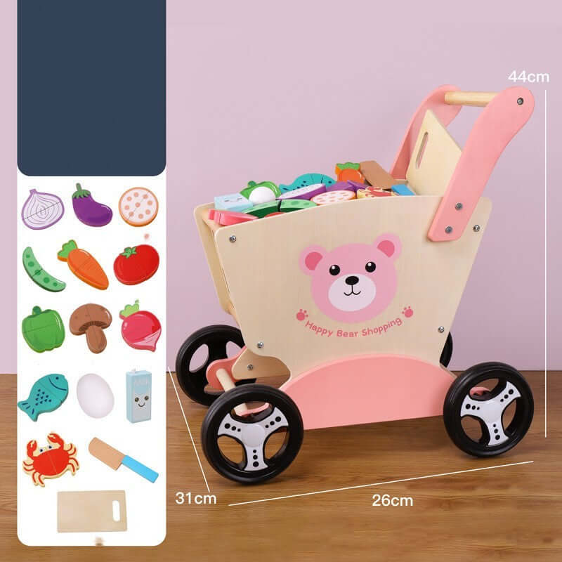 Shopping Cart with Play Food