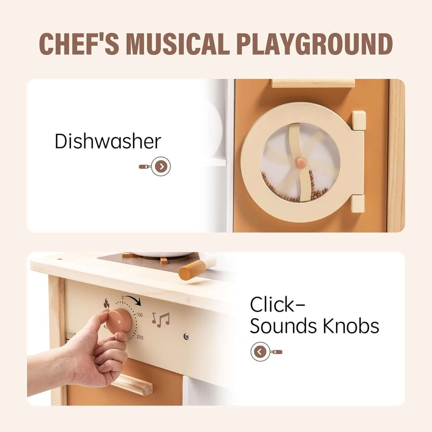 New Large Wooden Kitchen Playset With Accessories