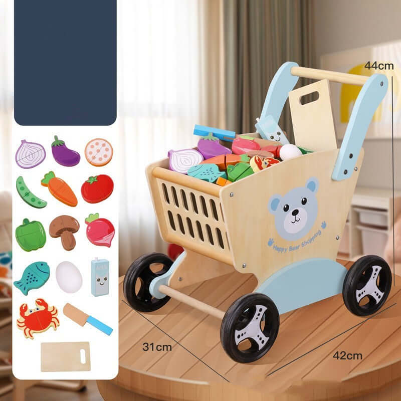 Shopping Cart with Play Food